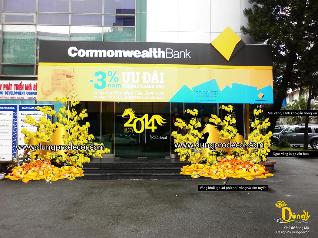 Trang trí tết tại ngân hàng Commonwealth Bank